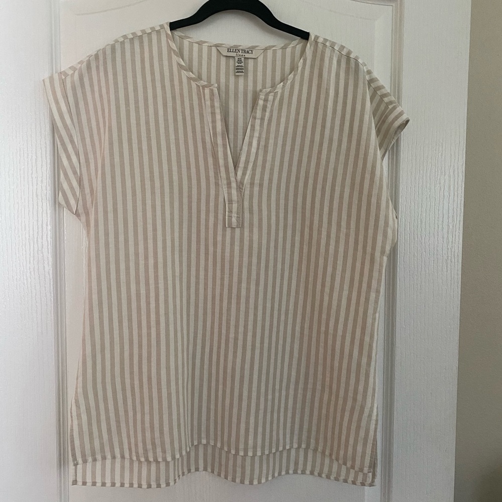 Ellen Tracy Linen Tunic Top - Picture 2 of 4